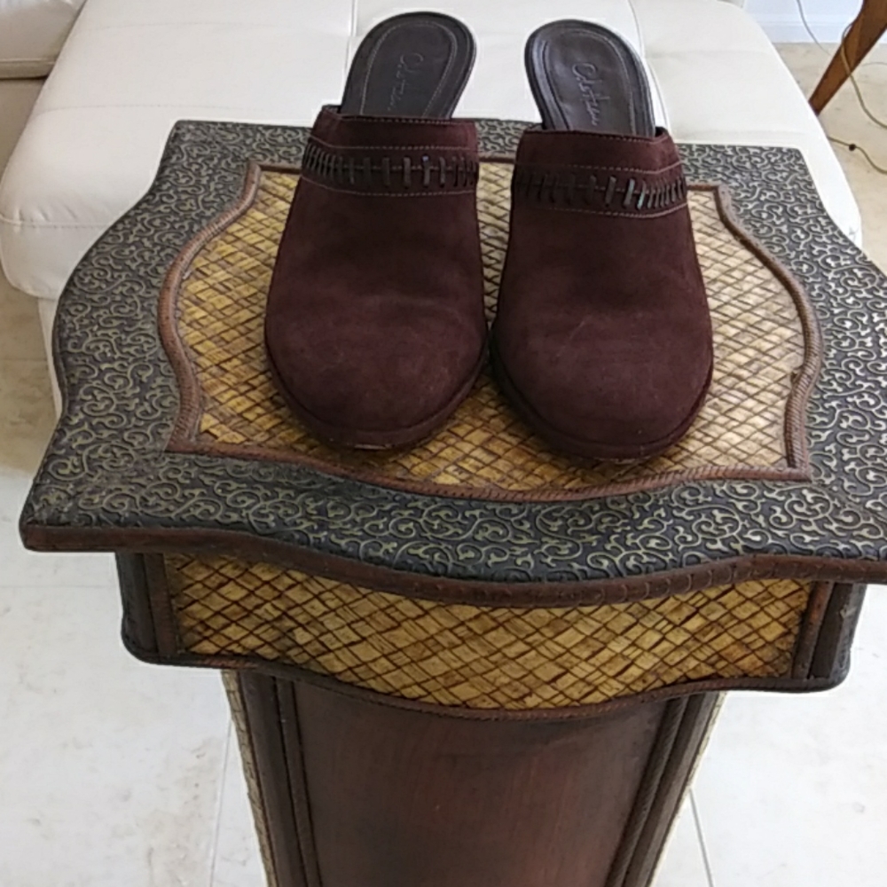 Cole Haan Brown Suede Mules.